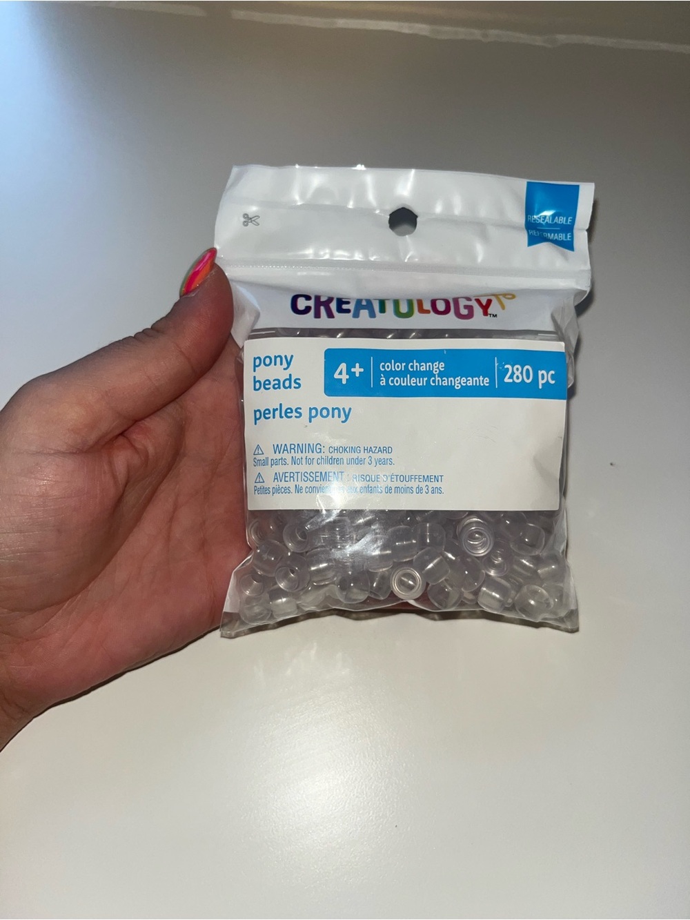 Creatology Color Change Pony Beads - Clear/Transparent